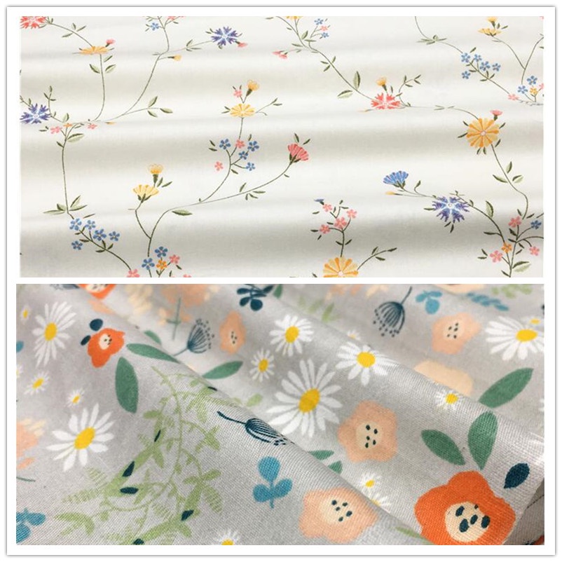 Set 2 Miếng Vải Cotton 40*50cm Họa Tiết Xinh Xắn Chuyên Dụng May Vá Quần Áo
