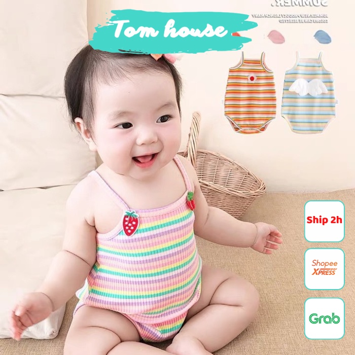 Bộ Áo Liền Quần 2 Dây Mùa Hè Cho Bé