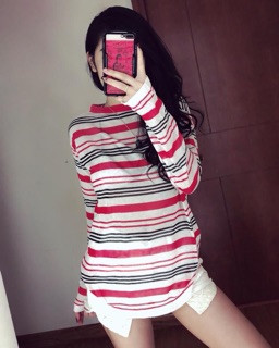 ÁO LEN KẺ MOTOGHI (kèm video + ảnh thật)