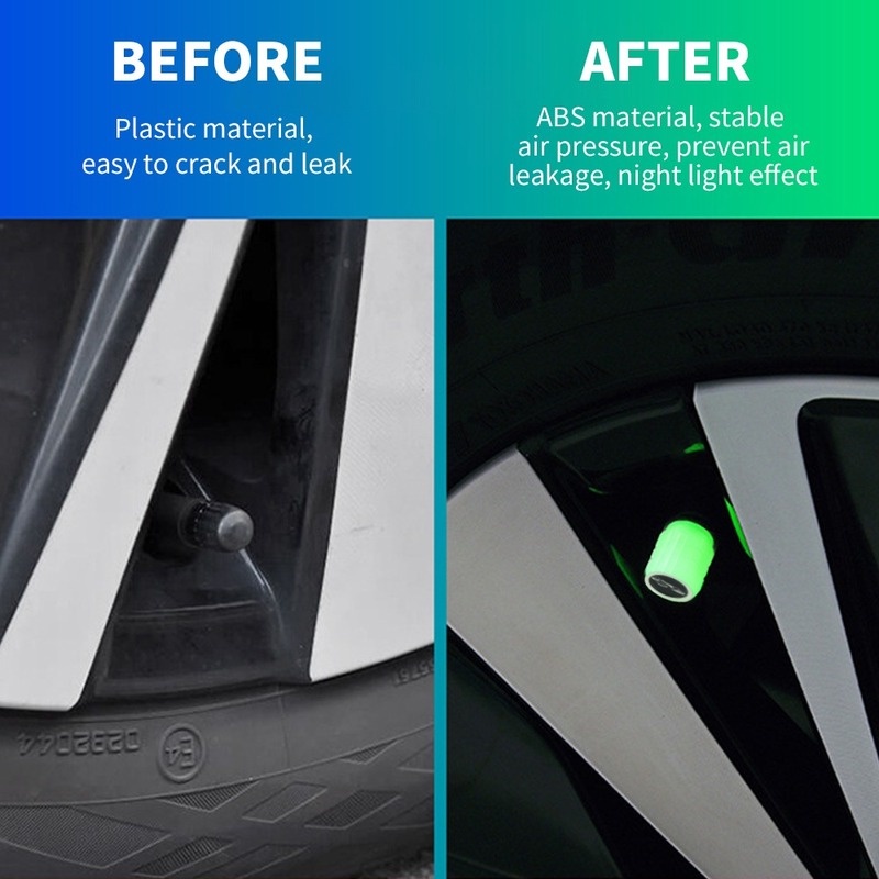 Vỏ Bọc Van Bánh Xe Hơi / Xe Máy Bằng ABS Màu Dạ Quang Nhiều Kiểu Dáng Tùy Chọn