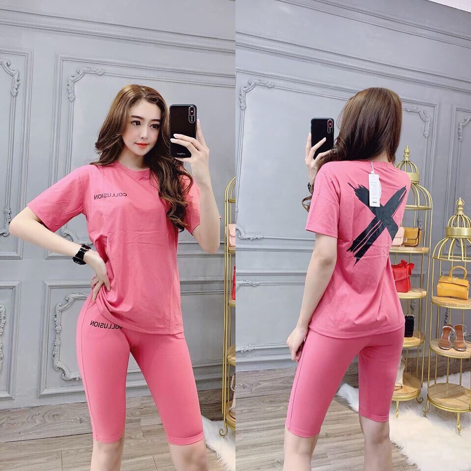 Set bộ lửng áo form rộng - thun cotton co giãn 4 chiều - nhiều màu / có size XXL