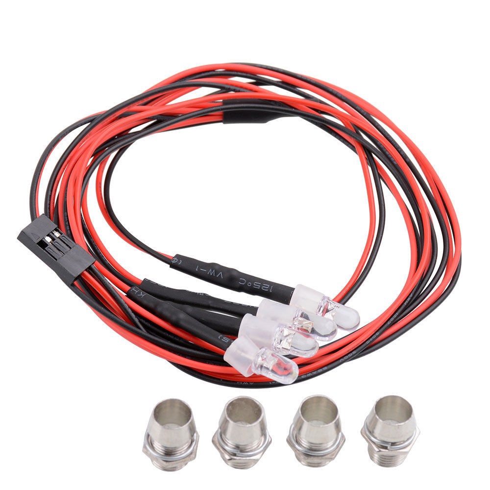 Set 4 đèn LED màu xanh lá và xanh dương 5mm RC gắn cho xe điều khiển từ xa 1/10 tiện dụng