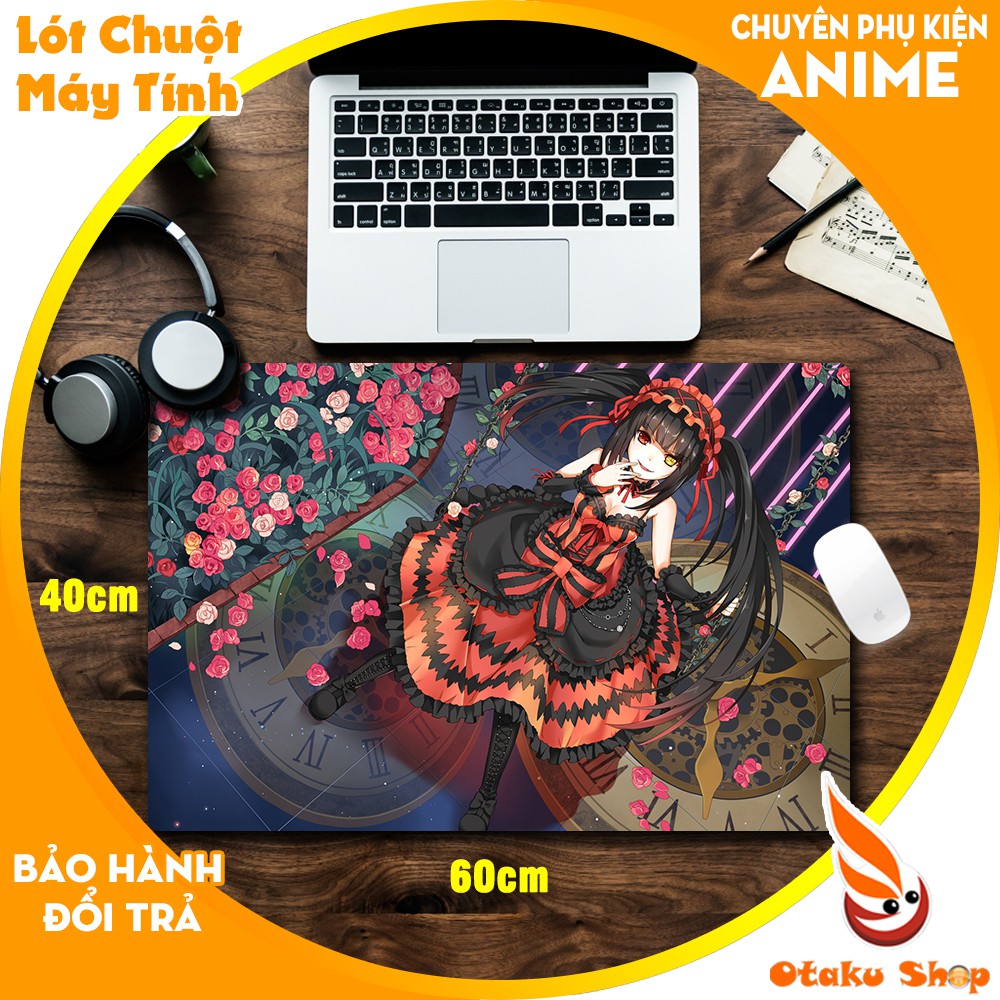 { Mouse pad cỡ lớn } Lót chuột Anime Date A Live chất liệu cao su dùng để trên bàn di chuột chơi game kích thước 60x40cm