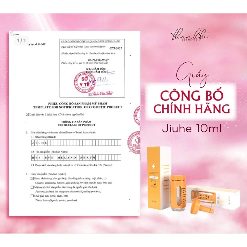 Serum jiuhe nám 10ml Thanh Tô-Serum jiuhe  mẫu mới ngừa thâm nám x2 mẫu cũ