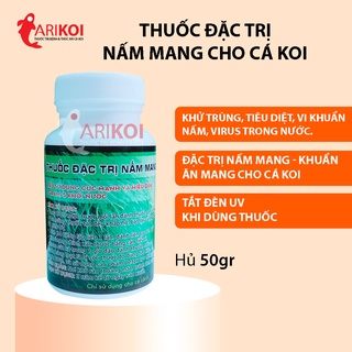 Bột trị nấm mang cho cá Koi 50gr hữu hiệu khi cá chép koi bị nấm mang, thời tiết chuyển mùa gây bệnh cho cá