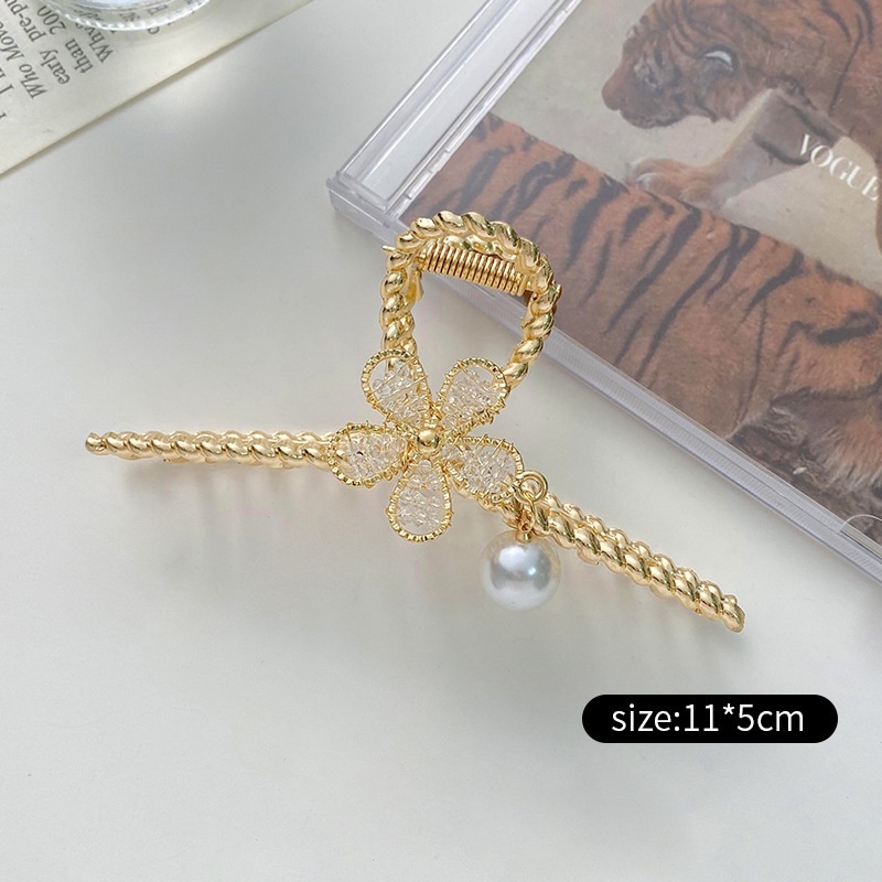 Kẹp Tóc Hình Hoa Đính Ngọc Trai Thời Trang Hàn Quốc