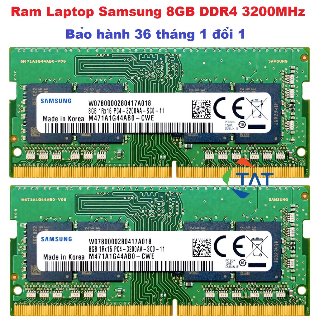 Ram Laptop DDR4 8GB Samsung 3200MHz Chính Hãng - Mới Bảo hành 36 tháng