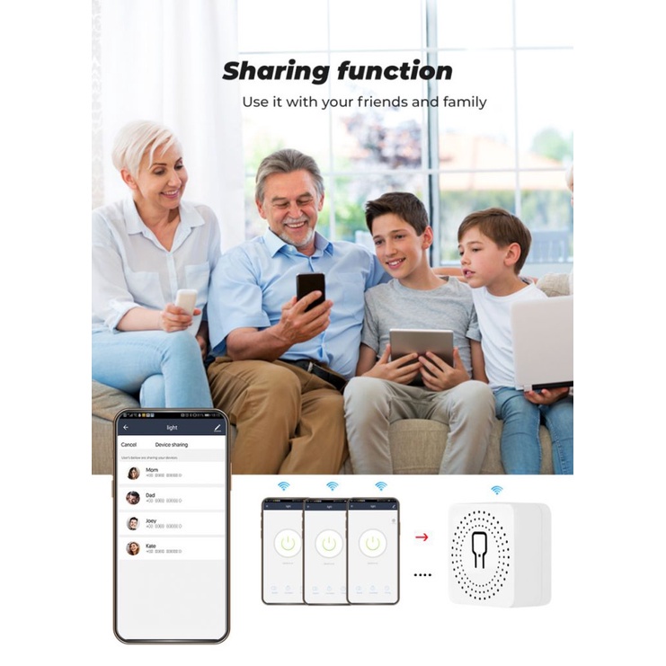 HOME MINI Wifi Smart Switch Timer Wireless Switches Smart Home Automation Compatible with Tuya Alexa Google Home Leve e compacto instalação fácil controle de voz Baixa latência HOME