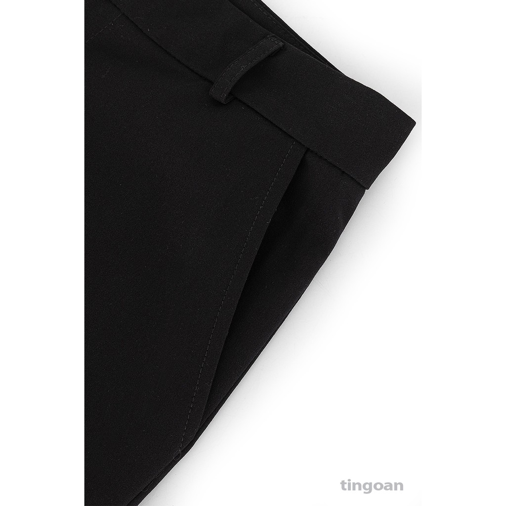 Quần ống rộng xuông cạp cao chống nhăn hack dáng đen trơn  tingoan CHARLIE CULOTTES/BL | BigBuy360 - bigbuy360.vn