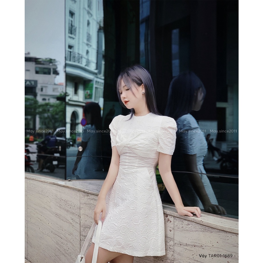 Váy Xòe Cộc Tay MAY.SINCE2011 Thiết Kế Xoắn Ngực Cut Out Chất Liệu Xốp Hàn Nhẹ, Mềm, Mát TAR01-1689