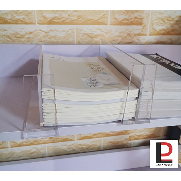 Vách mica ngăn sách, vở/ Giá đỡ sách acrylic cao cấp