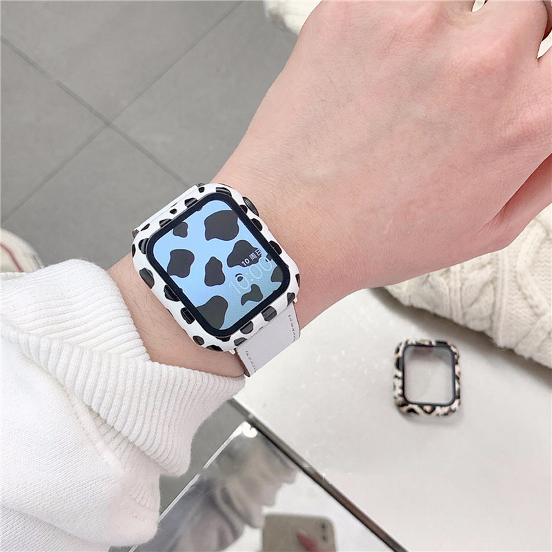 Kính Cường Lực Họa Tiết Da Báo Cho Màn Hình Đồng Hồ Thông Minh Apple Dòng Se 6 5 4 3 2 1 iWatch 38mm 42mm 40mm 44mm