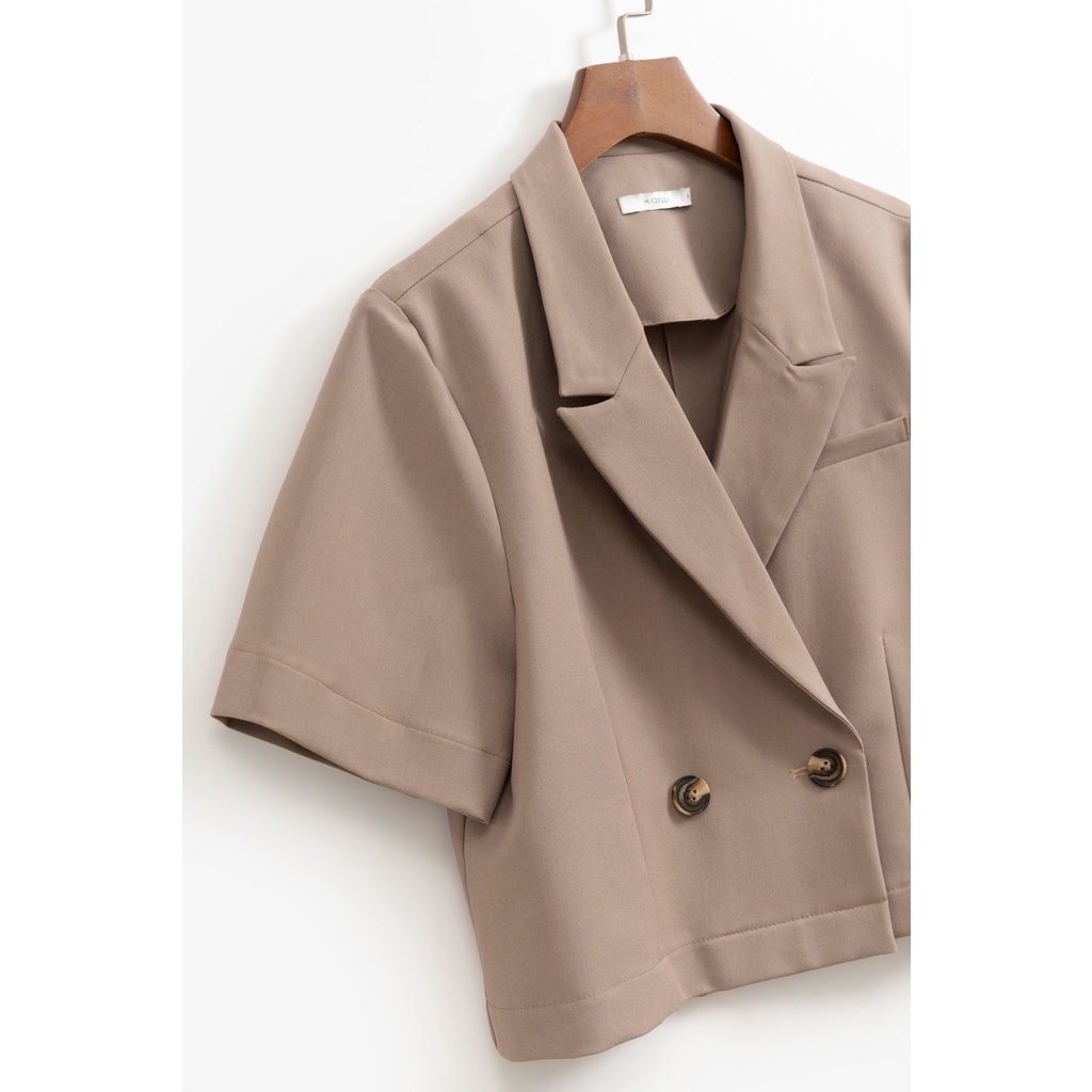 Set áo blazer dáng ngắn và chân váy màu nâu MADELEN (có rời set ) | BigBuy360 - bigbuy360.vn