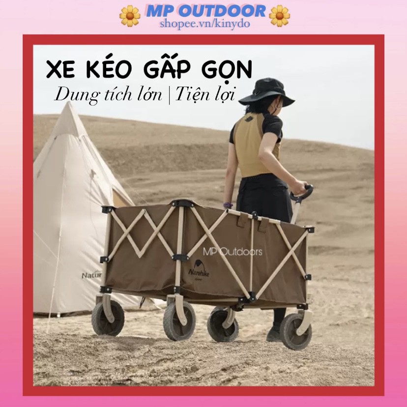 XE KÉO ĐẨY ĐỰNG ĐỒ DÃ NGOẠI GẤP GỌN DU LỊCH CẮM TRẠI CAMPING OUTDOOR GLAMPING NATUREHIKE NH20PJ005