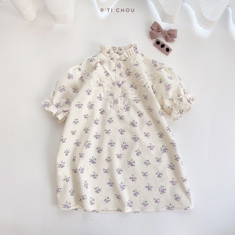[Mã BMLT35 giảm đến 35K đơn 99K] Váy FLEUR hoa nhí thiết kế cho bé gái P'ti chou