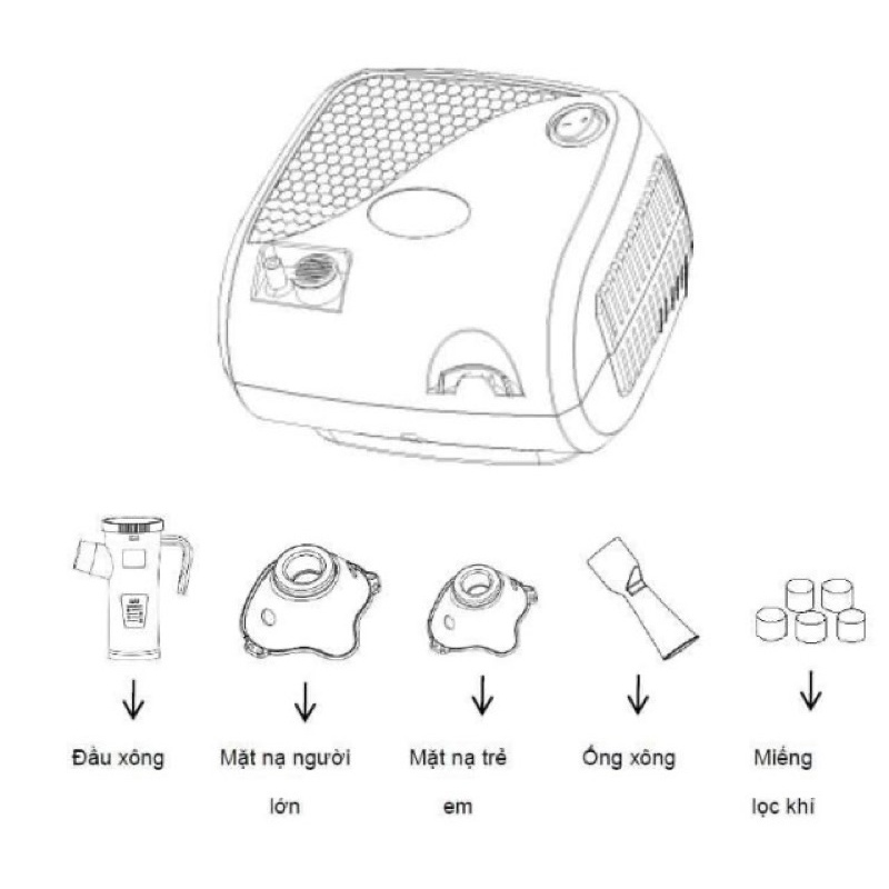 Máy xông khí dung, máy xông mũi họng BIOHEALTH NEB EASY hỗ trợ các bệnh hô hấp bảo hành 3 năm MXKDNEBEASY