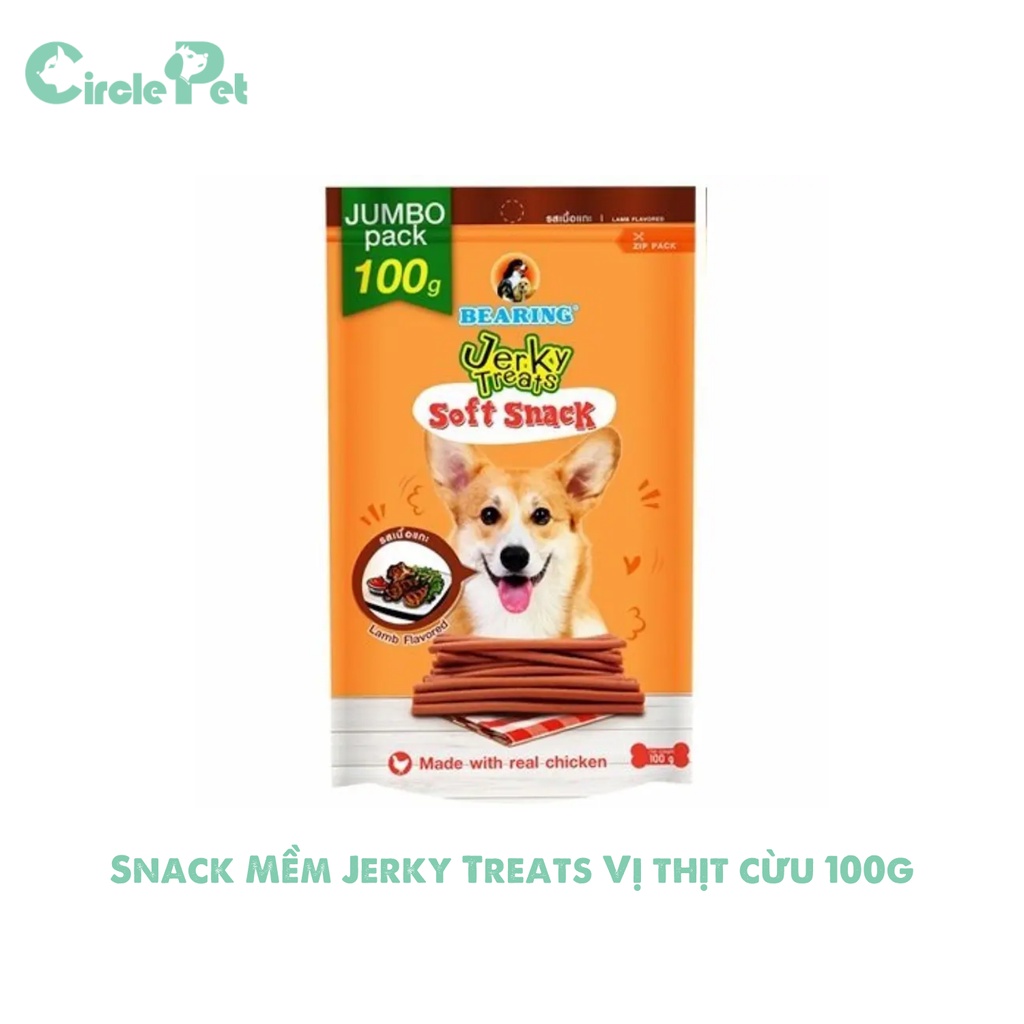 Snack Mềm Jerky Treats Cho Thú Cưng Nhiều Bị Bổ Sung Dinh Dưỡng Và Khoáng Chất Túi 100g