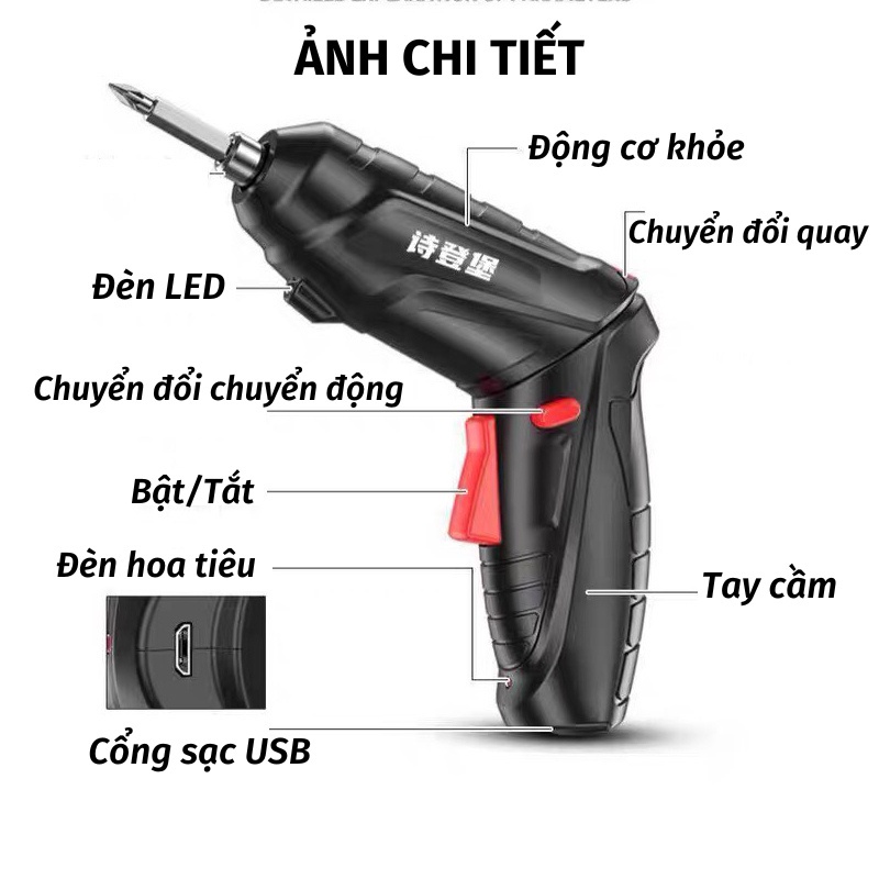 Máy Khoan Cầm Tay Máy Khoan Pin Bắt Vít Khoan Tường Tiện Lợi Moda.H