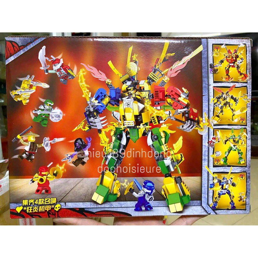 Lắp ráp xếp hình non lego ninjago 98073 : robot người máy ninja 4in1