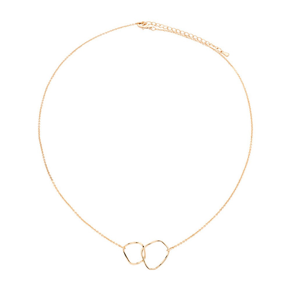 Dây Chuyền Mặt Hai Vòng Tròn Phong Cách Hàn Quốc Dành Cho Bạn Nữ