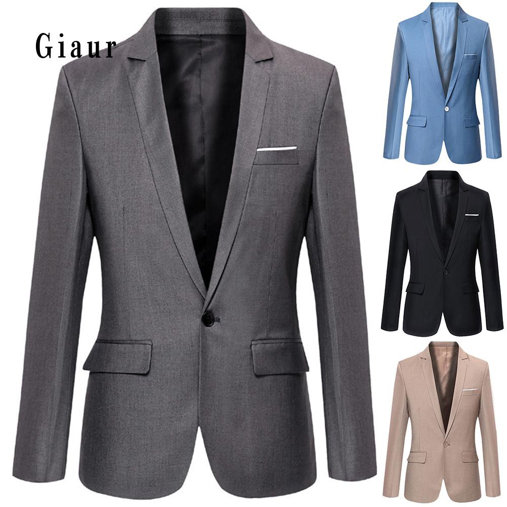Áo khoác Blazer tay dài màu trơn cho nam giới