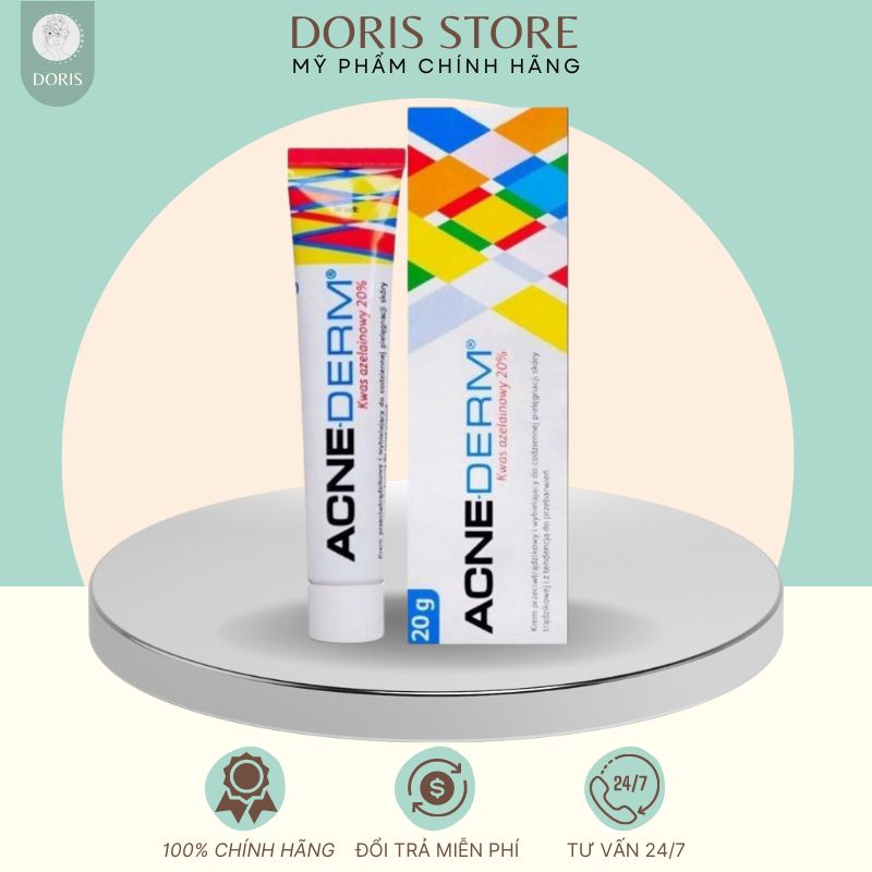 Hàng Sẵn [20G]Kem Giảm Mụn, Làm Trắng Da Acne Derm 20% Azelaic(Acnederm)