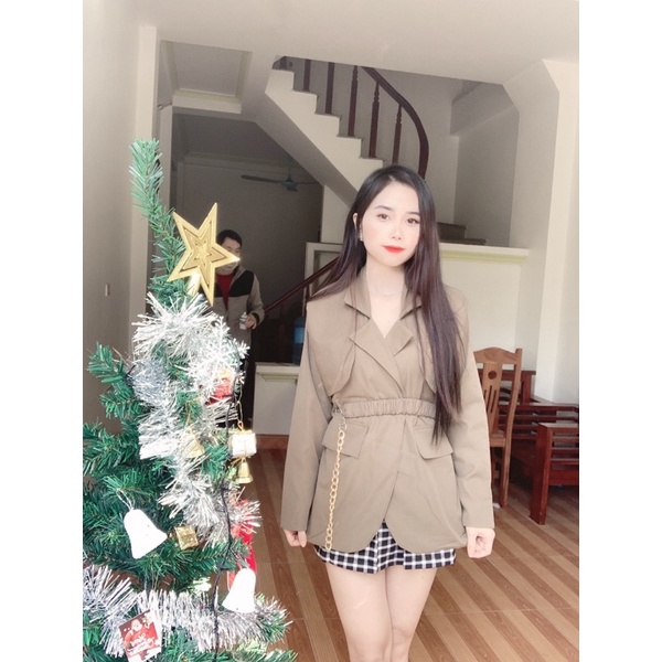 Áo khoác vest blaser kèm đai siêu xinh