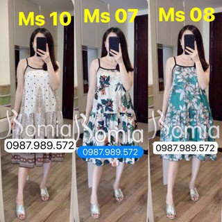 Nq8387 freeship váy lanh bầu 2 dây siêu mát chất đẹp m8387