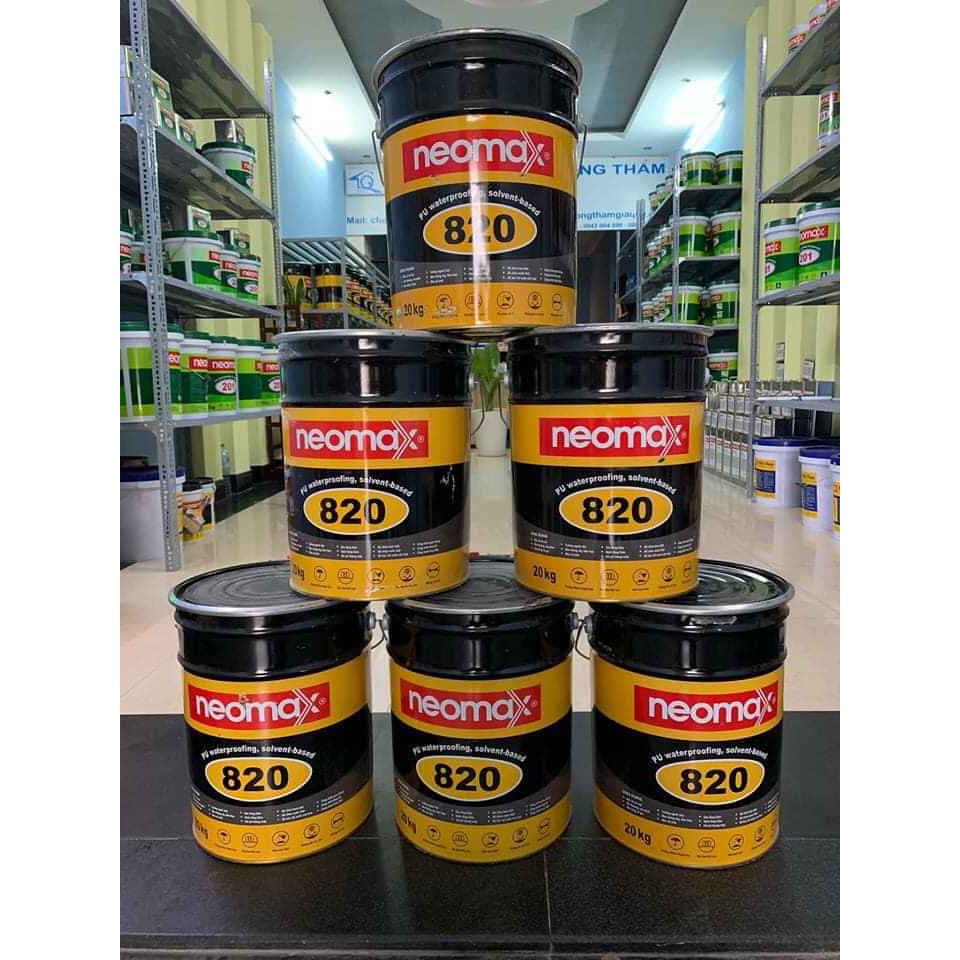 Sơn chống thấm neomax 820 loại 8kg  gốc polyurethane chống thấm cho mái nhà, nhà vệ sinh, ban công