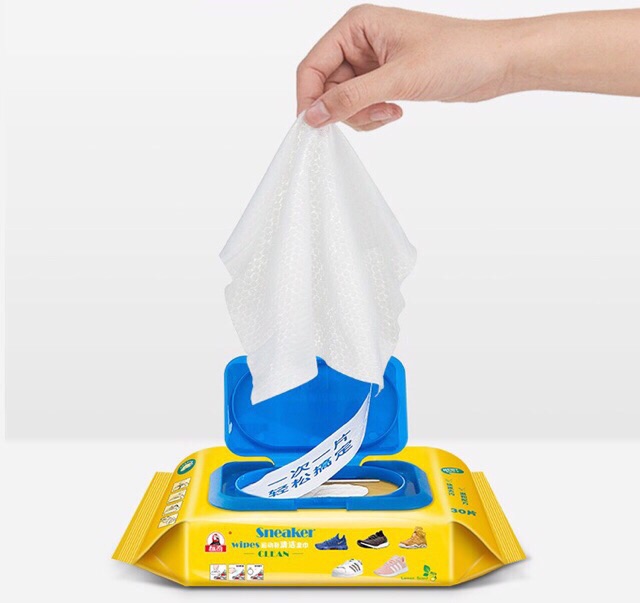 ] HỘP 30 GIẤY ƯỚT LAU GIÀY THẦN THÁNH