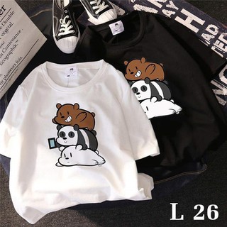 L26 Áo thun teen nam nữ TAY NGẮN UNISEX NAM NỮ hình 3 con gấu