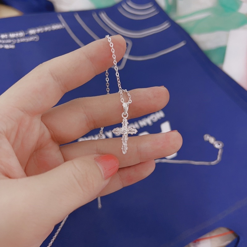 Dây chuyền thánh giá đá pha lê bạc DaLiA Jewelry vòng cổ bạc chữ thập đẹp bạc thật 925