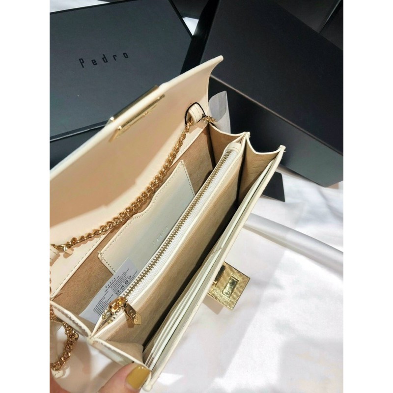 Túi Clutch da vân croco fullbox size 20 kèm gương nhỏ