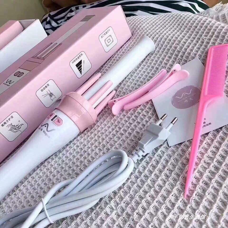 Máy Uốn Tóc Xoăn Tự Nhiên Xoay 360 độ  Vivid &amp; Vogua Bảo Hành 12 Tháng