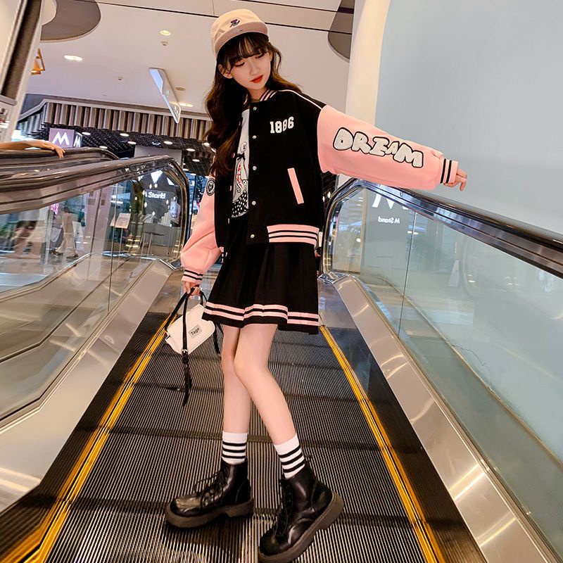 Gmn Fast Ship Set Đồ Thể Thao Hai Món Áo Khoác Bóng Chày Phong Cách Phương Tây Thời Trang Xuân Thu Hàn Quốc 2022 Mới Cho Bé Gái