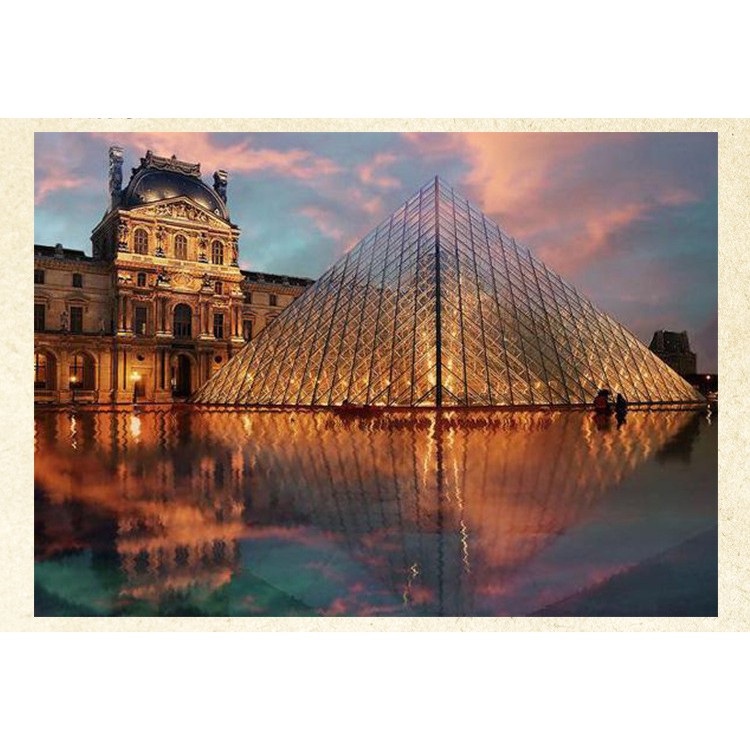 Mô hình giấy 3D CubicFun - Led thư viện Pháp - The Louvre - (L517h)