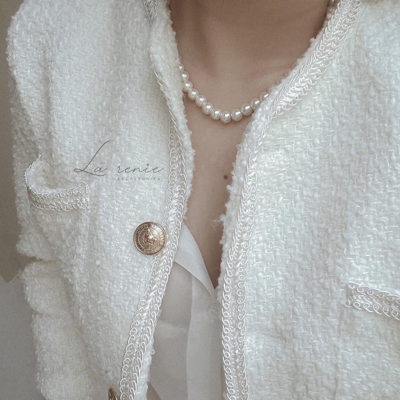 Vòng cổ pearl trai trơn nặng hạt nhiều size 𝐥𝐚𝐫𝐞𝐢𝐧𝐞.𝐚𝐜𝐜𝐞𝐬𝐬𝐨𝐫𝐢𝐞𝐬