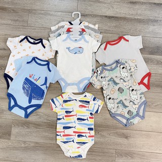 [HÀNG CHUẨN] SET 5 Bodysuit Body Chip Cộc Tay XUẤT MỸ Cho Bé 0-24M Kèm Móc
