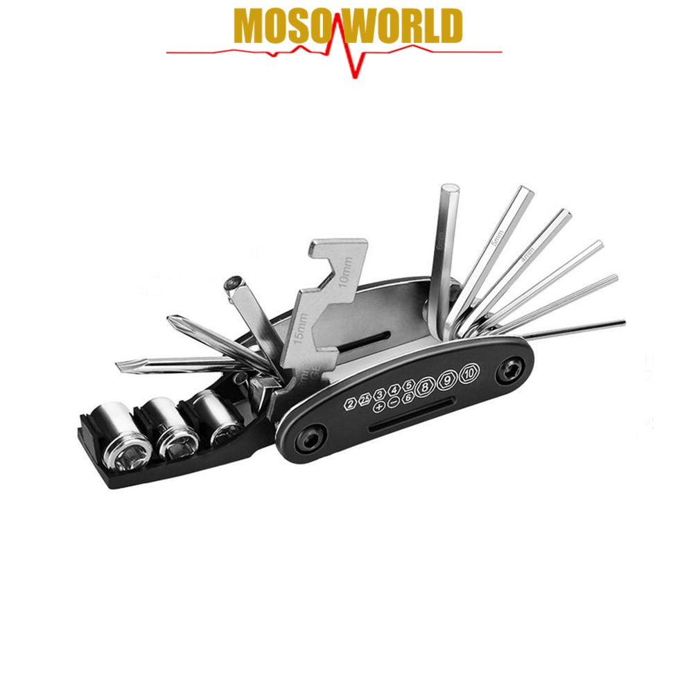 Set dụng cụ sửa chữa xe đạp MOSOWORLD 16 trong 1 đa năng tiện dụng