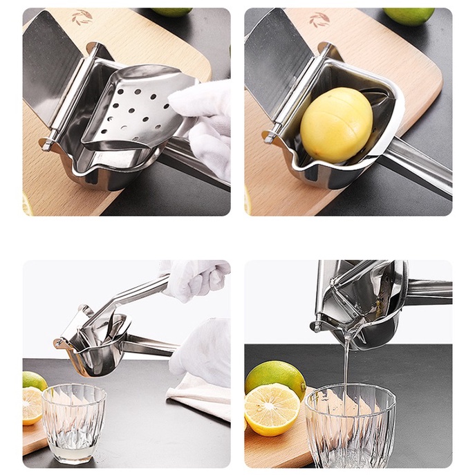 Máy Vắt Cam Chanh Ép Nước Rau Củ Cầm Tay Tại Nhà Bằng Nhôm Siêu Bền Chống Gỉ Sét - Dụng Cụ Ép Hoa Quả Trái Cây