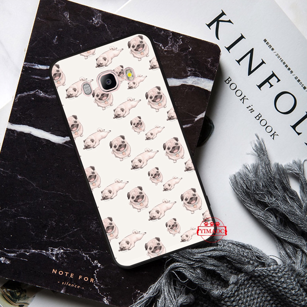 Samsung A3 A5 A6 Plus A7 A8 A9 2016 2017 2018 A20E Soft case Animal Cute Pug Dog Reading Eating