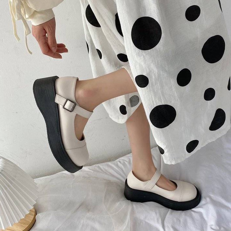 Giày Lolita Quai Ngang Đế Cao Su 4Cm Tăng Chiều Cao Siêu Êm Chân Giày Nữ Cao Cấp  LB023-Molita