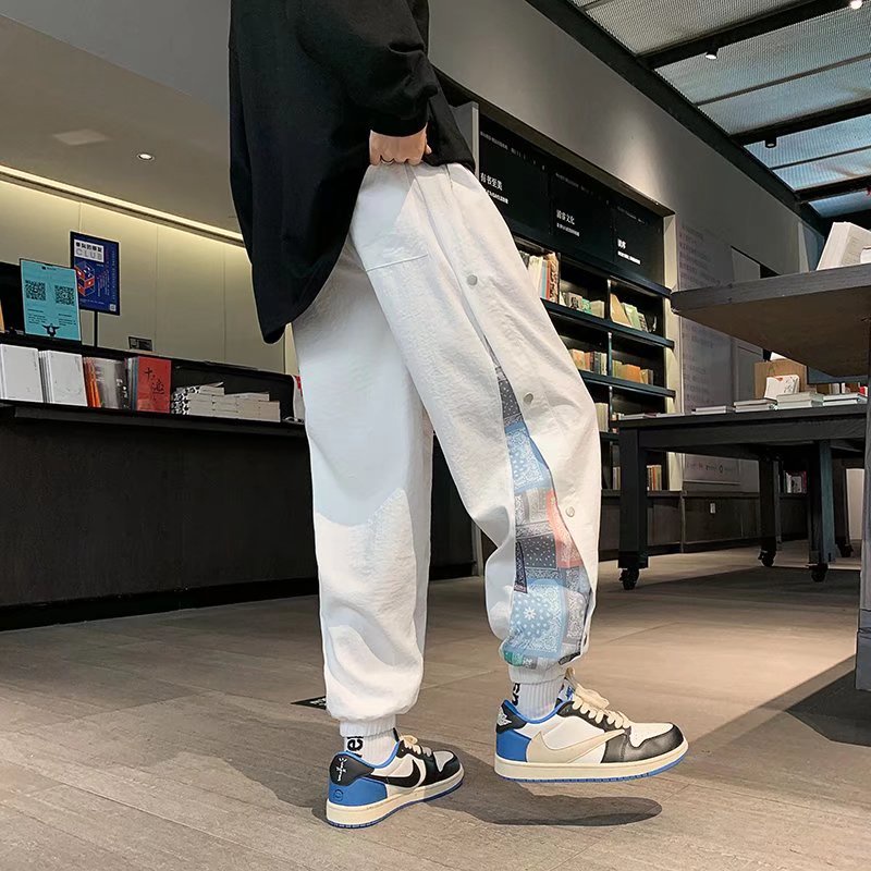 Quần dài ống rộng phong cách hip hop đường phố Hàn Quốc mới 2022 cho nam