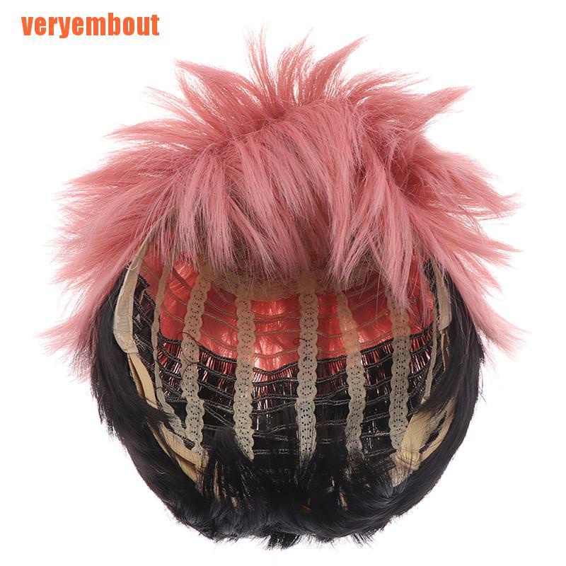 Tóc Giả Thắt Bím Màu Hồng Dùng Hóa Trang Aniem Jujutsu KaisenYuji Itadori