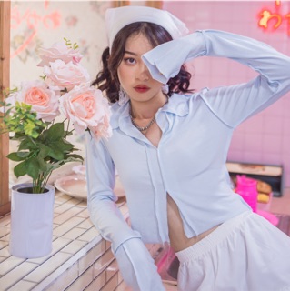 Áo ERRORIST aubrey tay dài tím/xanh