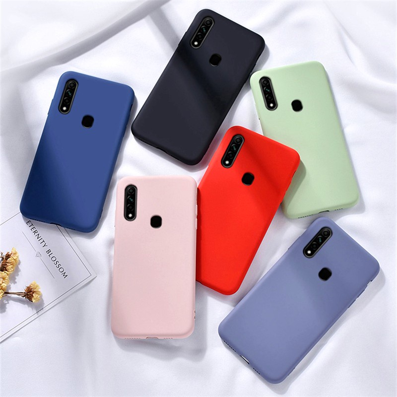 OPPO A95 A76 A96 A77 A55 A54 A74 A94 A31 A53 A15s A94 A15 A12 A5s A52 A92 A72 Ốp điện thoại chống sốc bằng silicon lỏng sang trọng dành cho