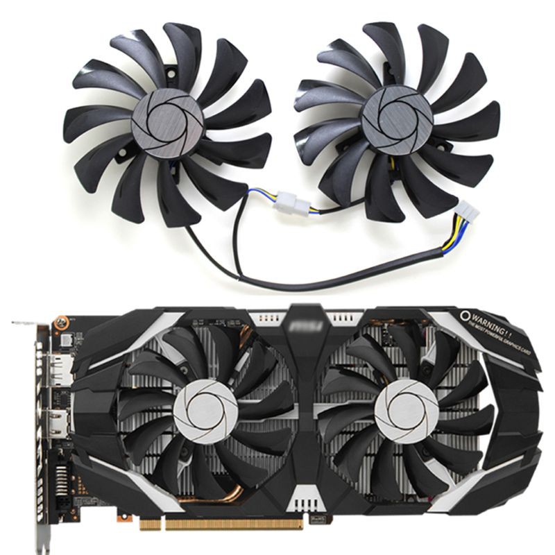 Set 2 Quạt Tản Nhiệt Wii 85mm Ha9010H12F-Z 4pin Cho Msi Gtx 1060 Oc 6g Gtx 960