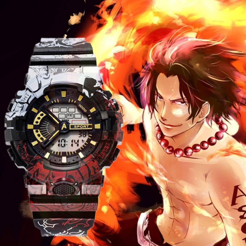 Đồng hồ Anime Anime One Piece Boy Đa chức năng Doodle Night Light Đồng hồ báo thức Đồng hồ điện tử đa chức năng