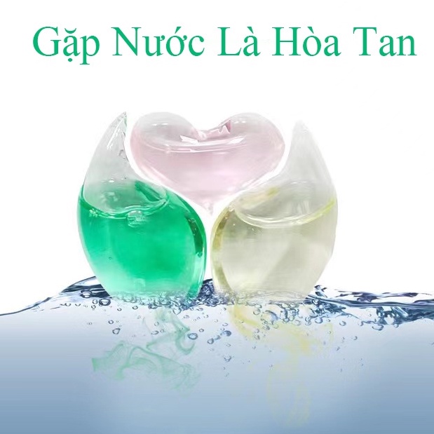 Viên giặt xả quần áo sạch thơm gặp nước là hòa tan bong bóng thấp và dễ rửa 3 trong 1