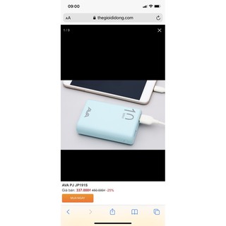 Pin sạc dự phòng Polymer 10.000mAh AVA PJ JP191S
